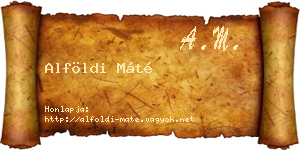 Alföldi Máté névjegykártya