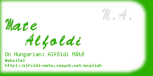mate alfoldi business card