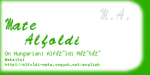 mate alfoldi business card